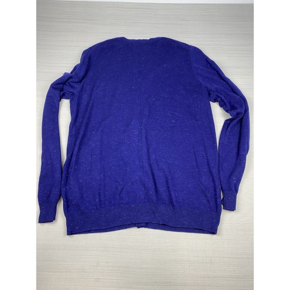 Nicole Miller‎ Original Women's Cardigan Sweater Metallic Threads Medium Blue - Picture 8 of 9